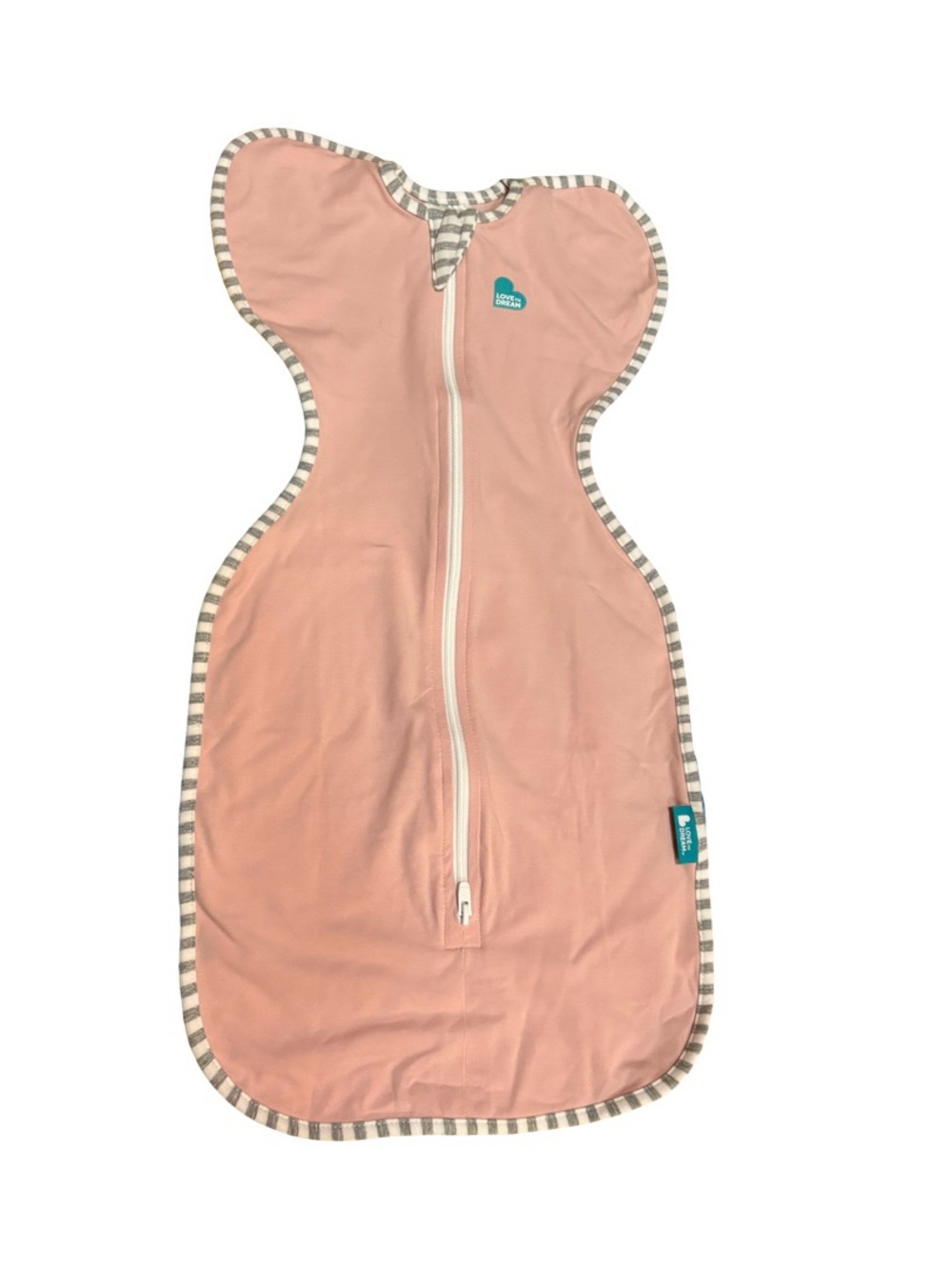 Love to Dream Pink Swaddle Sleep Sack with Striped Trim